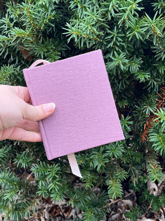 Purple Small Linen Hard Cased Notebook, Lined